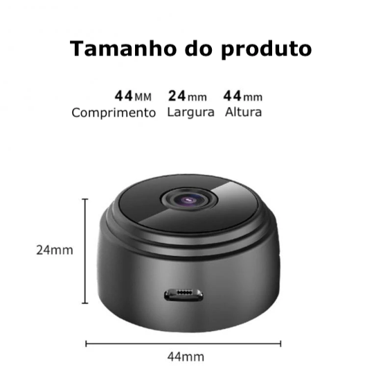 Mini Câmera de Segurança Portátil Wifi HD 1080P Alta Definição