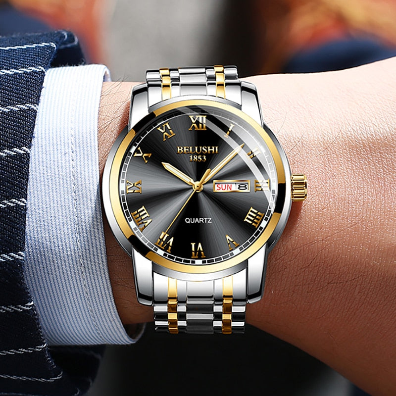 Relógio Masculino- Luxuoso ANTICHOQUE E À PROVA D'ÁGUA