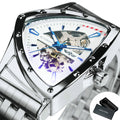 Relógio Winner Triângulo Esqueleto Masculino- Luxuoso