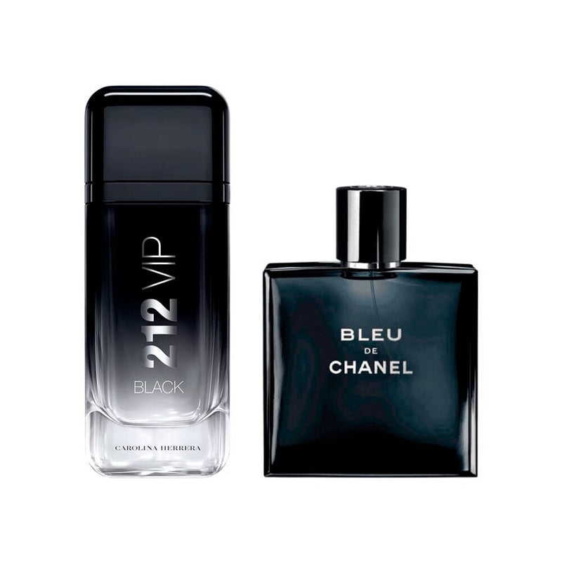 Combo de Perfumes Masculinos 212 VIP Black e Bleu de Chanel