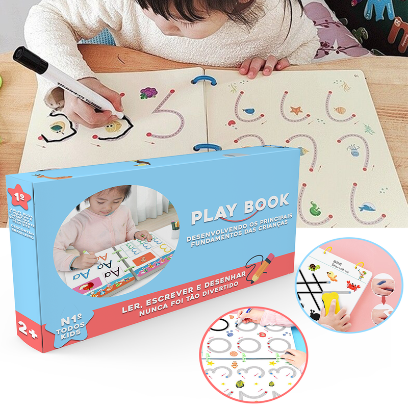 Caderno lousa Infantil RoccoBook+ Brinde Exclusivo