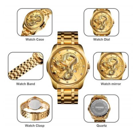 Relógio Dragon Luxury Oriental